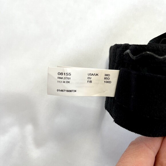 Maidenform Sweet Nothings Black Strapless Underwire Bra Size 38 D Hardly Worn - Picture 8 of 9